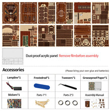 Lade das Bild in den Galerie-Viewer, Book Nook - 3D Miniaturhaus - DIY - The Philosophical Library inkl. Licht