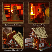 Lade das Bild in den Galerie-Viewer, Funwhole F9015 - Mittelalterlicher Markt m. Beleuchtung - Neu - 2614 Teile - OVP