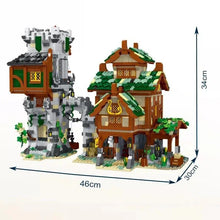 Lade das Bild in den Galerie-Viewer, Mork 033001 - Medieval Guard Tower and Stable - Neu - 3811 Teile - OVP