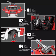 Lade das Bild in den Galerie-Viewer, Reobrix 22008 - Fire Truck - Feuerwehrauto inkl. Motor und RC - Neu - 2888 Teile - OVP