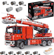 Lade das Bild in den Galerie-Viewer, TGL T4008 - Feuerwehr Drehleiterfahrzeug m. Wassersprühfunktion - RC - Neu - 4629 Teile - OVP
