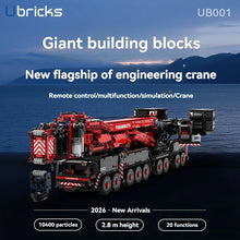 Lade das Bild in den Galerie-Viewer, Ubricks UB001 - Liebherr LTM 11200 Kran inkl. Motor rot - Neu - 10400 Teile - OVP