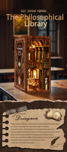 Lade das Bild in den Galerie-Viewer, Book Nook - 3D Miniaturhaus - DIY - The Philosophical Library inkl. Licht
