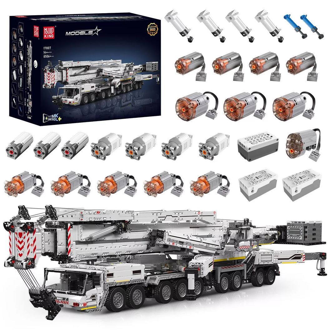 Mould King 17007 - Liebherr LTM 11200 Kran inkl. Motor und RC - weiß - Neu - 8506 Teile - OVP