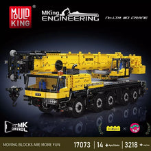 Lade das Bild in den Galerie-Viewer, Mould King 17073 - LTM 1100 Mobiler Kran inkl. Motor und RC - Neu - 3218 Teile - OVP
