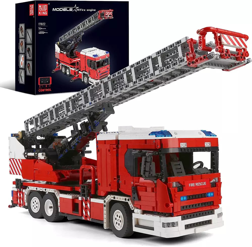 Mould King 17022 - Fire Truck - Feuerwehrauto inkl. Motor und RC - Neu - 4886 Teile - OVP