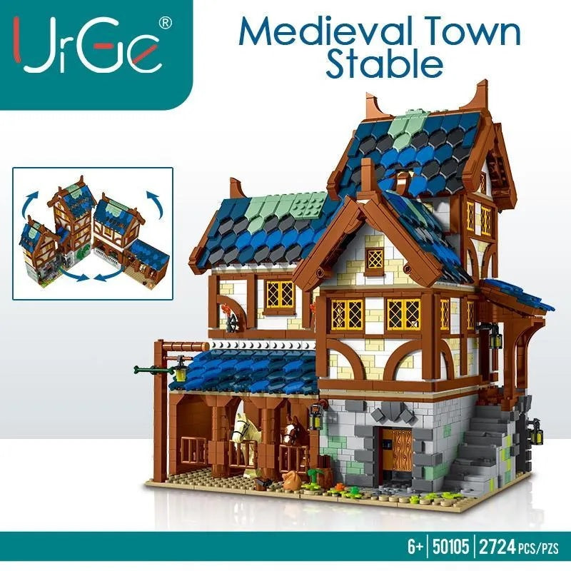 UrGe 50105 - Medieval Town Stable - Neu - 2724 Teile - OVP