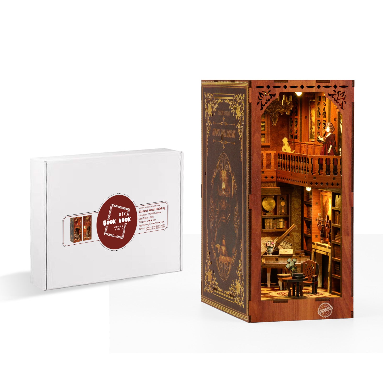 DIY Book Nook Kit - Miniatur Taverne Aus Holz Mit LED Beleuchtung