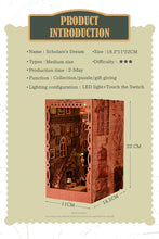 Lade das Bild in den Galerie-Viewer, Book Nook - 3D Miniaturhaus - DIY - SL-09 - Scholar's Dream  inkl. Licht
