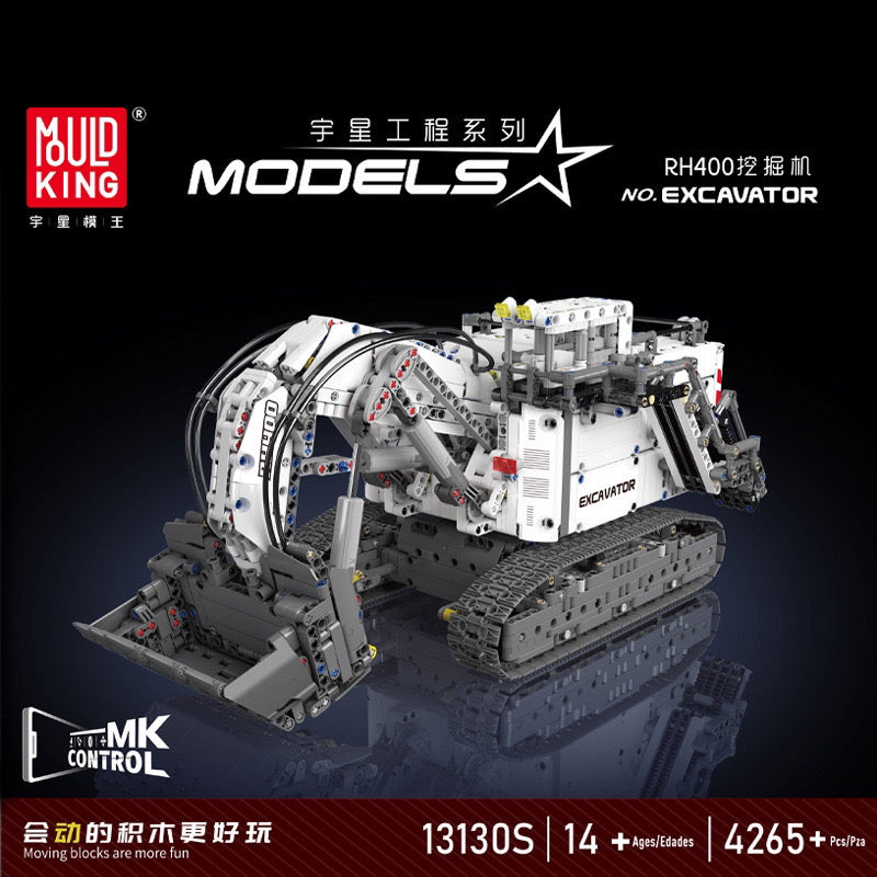 Mould King 13130S - Terex/Liebherr RH400 Raupenbagger inkl. Motor und RC - Neu - 4265 Teile - OVP