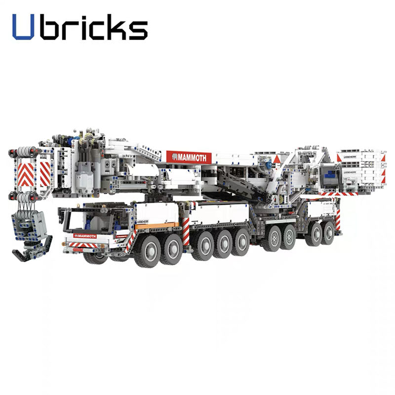 Ubricks E1001 - Liebherr LTM 11200 Kran inkl. Motor und RC white - Neu - 9177 Teile - OVP