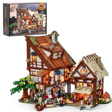 Lade das Bild in den Galerie-Viewer, Funwhole F9015 - Mittelalterlicher Markt m. Beleuchtung - Neu - 2614 Teile - OVP
