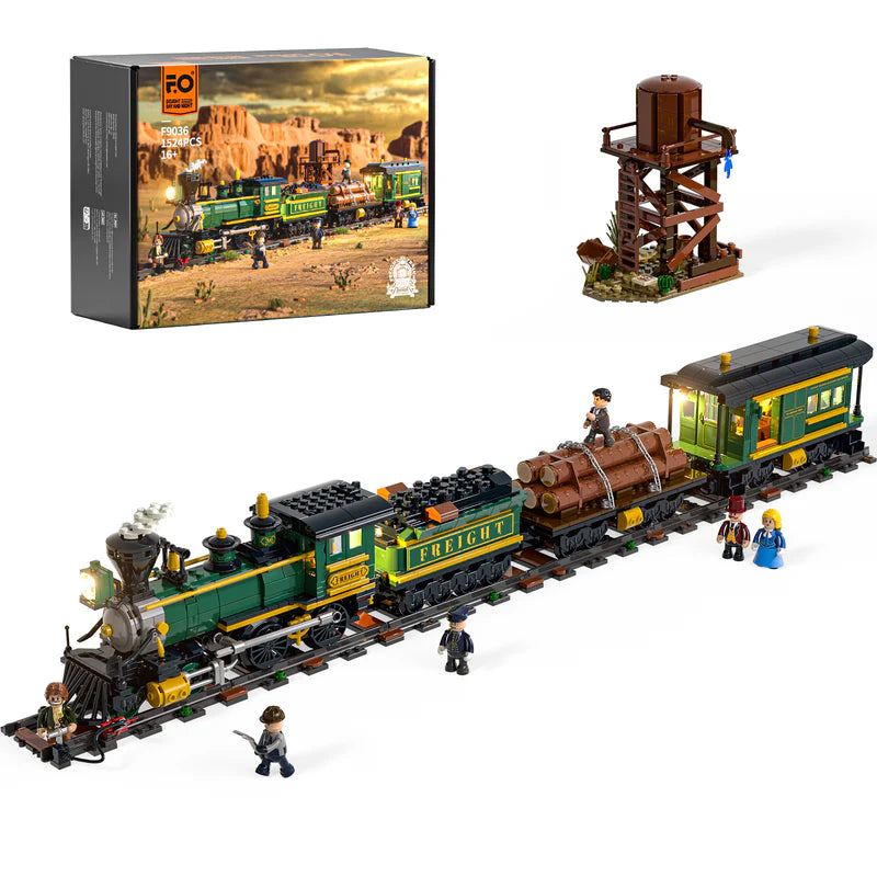 Funwhole F9036 - Western Freight Train m. Beleuchtung - Neu - 1524 Teile - OVP