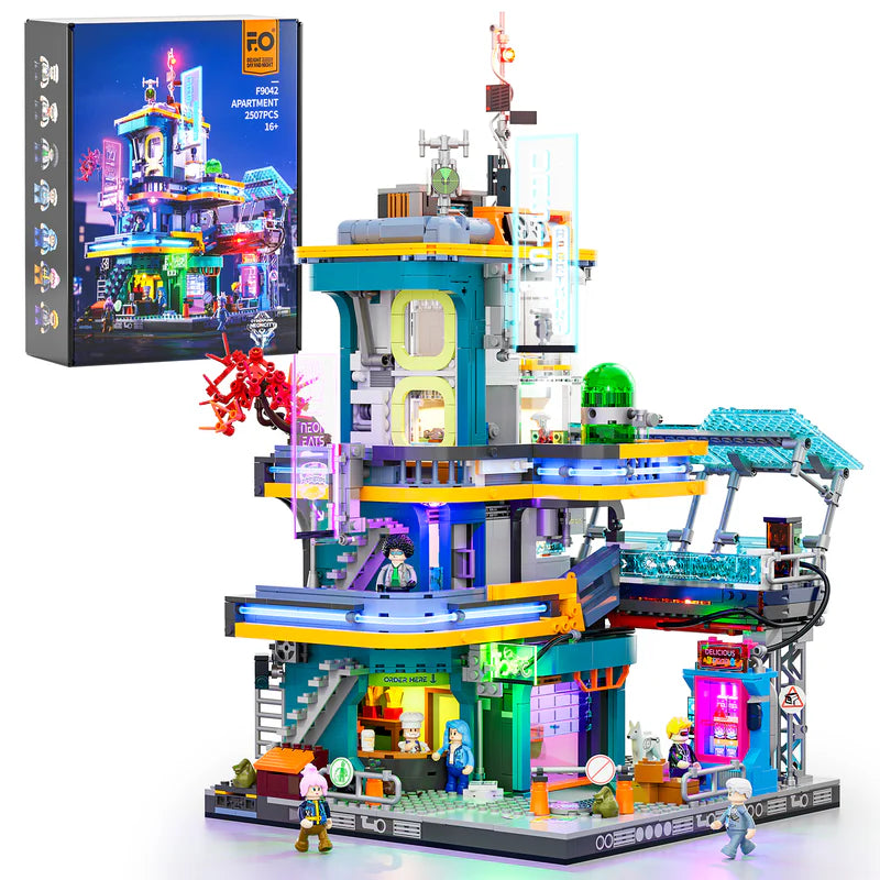 Funwhole F9042 - Cyberpunk Apartment mit Beleuchtung - Neu - 2507 Teile - OVP