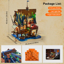 Lade das Bild in den Galerie-Viewer, Funwhole F9011 - Medieval Pier Inn m. Beleuchtung - Neu - 2143 Teile - OVP
