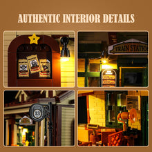 Lade das Bild in den Galerie-Viewer, Funwhole F9039 - Western Train Station m. Beleuchtung - Neu - 1974 Teile - OVP
