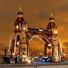 Lade das Bild in den Galerie-Viewer, Funwhole F9047 - Steampunk City Bridge m. Beleuchtung - Neu - 3170 Teile - OVP
