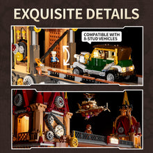 Lade das Bild in den Galerie-Viewer, Funwhole F9047 - Steampunk City Bridge m. Beleuchtung - Neu - 3170 Teile - OVP
