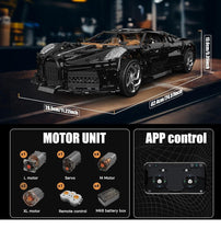 Lade das Bild in den Galerie-Viewer, Mould King 13163 - La Voiture Noire Sportwagen mit Motor - Neu - 4688 Teile - OVP
