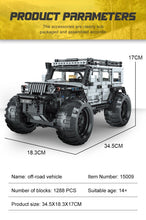 Lade das Bild in den Galerie-Viewer, Mould King 15009 - Off Road Jeep inkl. Motor und RC- Neu - 1288 Teile - OVP
