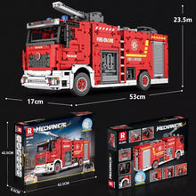 Lade das Bild in den Galerie-Viewer, Reobrix 22008 - Fire Truck - Feuerwehrauto inkl. Motor und RC - Neu - 2888 Teile - OVP
