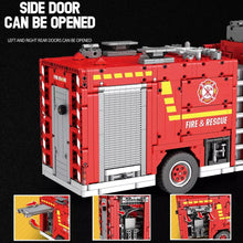 Lade das Bild in den Galerie-Viewer, Reobrix 22008 - Fire Truck - Feuerwehrauto inkl. Motor und RC - Neu - 2888 Teile - OVP
