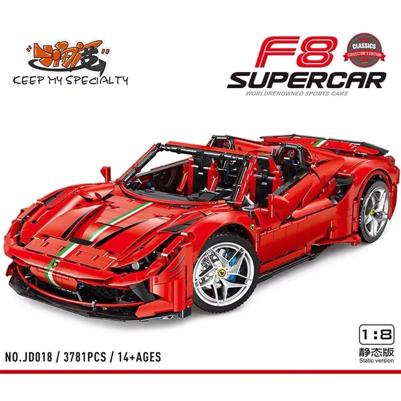 Jiestar / Small Angle JD018 - Ferrari F8  - Neu - 3781 Teile - OVP