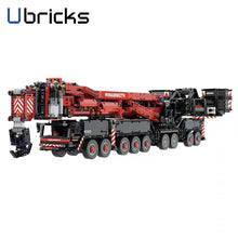 Lade das Bild in den Galerie-Viewer, Ubricks E1001 - Liebherr LTM 11200 Kran inkl. Motor und RC red - Neu - 9177 Teile - OVP
