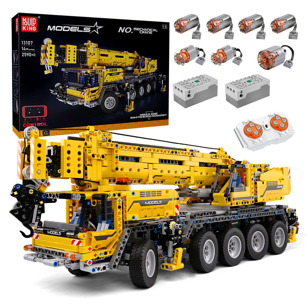 Mould King 13107 - Schwerlastkran inkl. Motor und RC - Neu - 2590 Teile - OVP